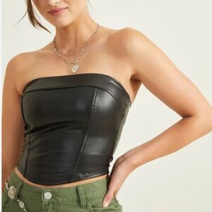 Altar'd State Katarina Vegan Leather Tube Top, NWT, Size L
